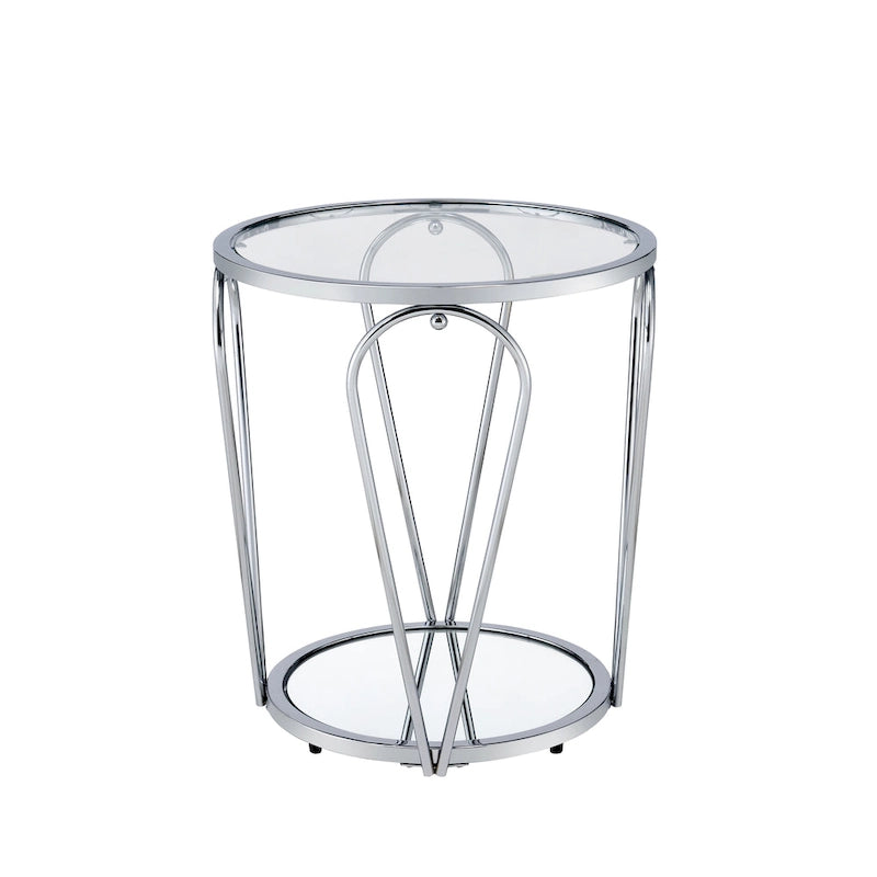 Table d'appoint à plateau en verre 1 étagère de 20 pouces