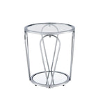 Table d'appoint à plateau en verre 1 étagère de 20 pouces