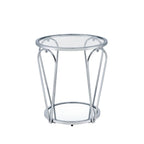 Table d'appoint à plateau en verre 1 étagère de 20 pouces