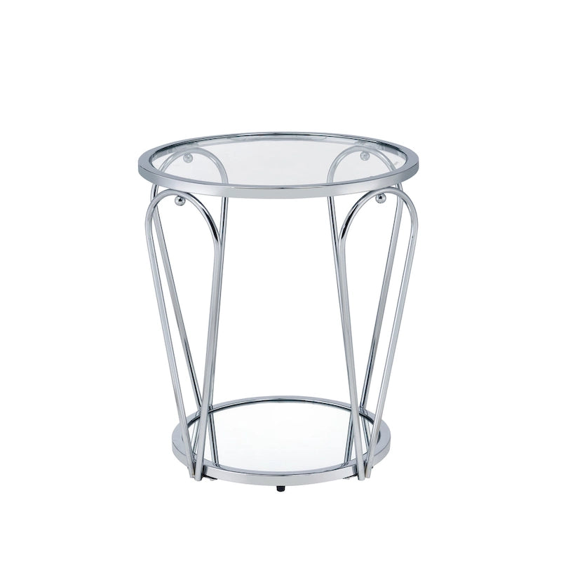 Table d'appoint à plateau en verre 1 étagère de 20 pouces