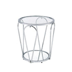 Table d'appoint à plateau en verre 1 étagère de 20 pouces