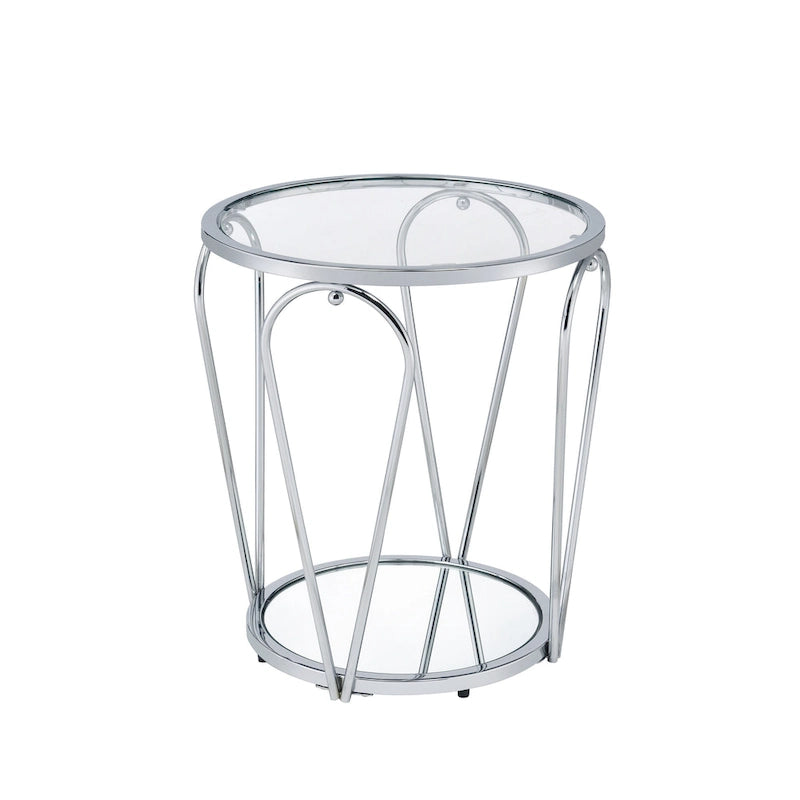 Table d'appoint à plateau en verre 1 étagère de 20 pouces