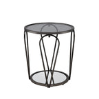 Table d'appoint à plateau en verre 1 étagère de 20 pouces