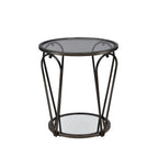 Table d'appoint à plateau en verre 1 étagère de 20 pouces