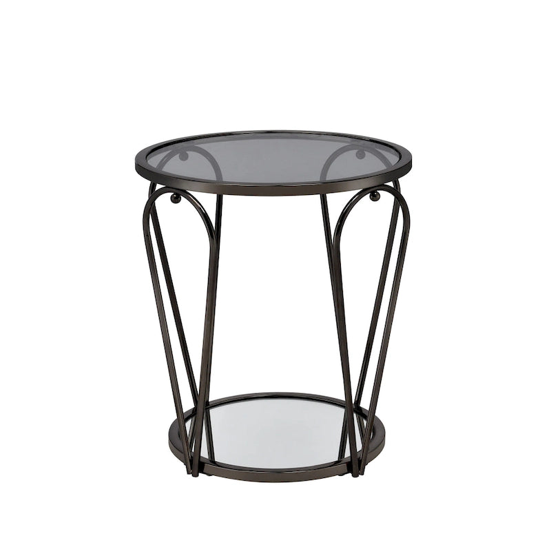 Table d'appoint à plateau en verre 1 étagère de 20 pouces