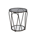 Table d'appoint à plateau en verre 1 étagère de 20 pouces