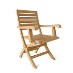 Chaise de salle à manger d'extérieur Andrew en teck - Pliable (Lot de 2)