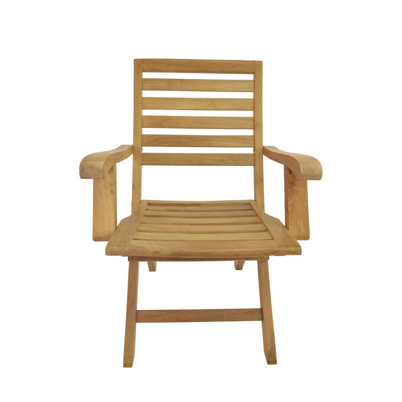 Chaise de salle à manger d'extérieur Andrew en teck - Pliable (Lot de 2)