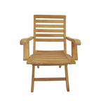 Chaise de salle à manger d'extérieur Andrew en teck - Pliable (Lot de 2)