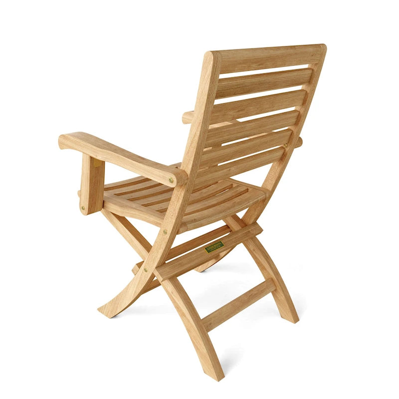 Chaise de salle à manger d'extérieur Andrew en teck - Pliable (Lot de 2)