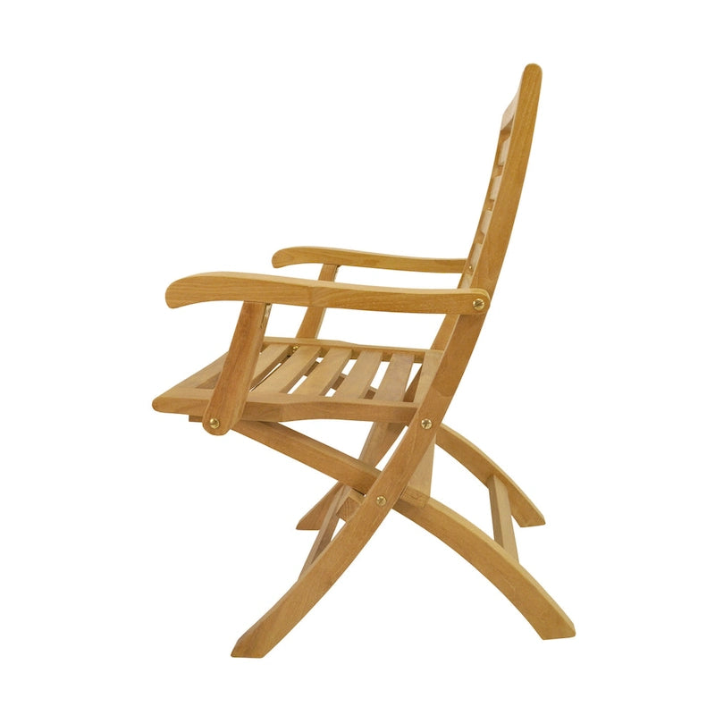 Chaise de salle à manger d'extérieur Andrew en teck - Pliable (Lot de 2)