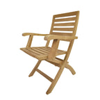 Chaise de salle à manger d'extérieur Andrew en teck - Pliable (Lot de 2)