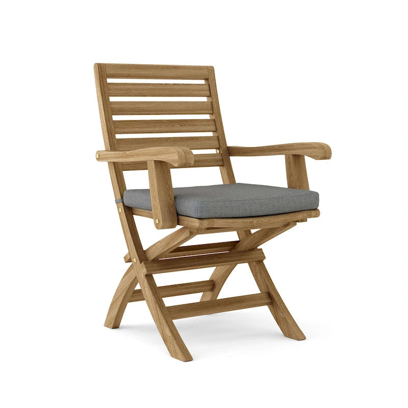 Chaise de salle à manger d'extérieur Andrew en teck - Pliable (Lot de 2)