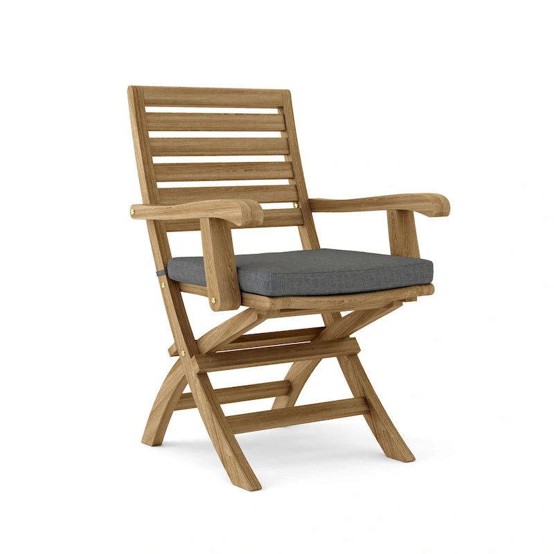 Chaise de salle à manger d'extérieur Andrew en teck - Pliable (Lot de 2)