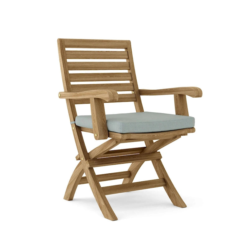 Chaise de salle à manger d'extérieur Andrew en teck - Pliable (Lot de 2)