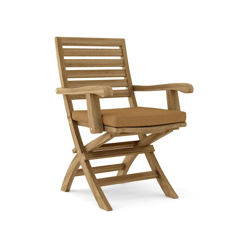 Chaise de salle à manger d'extérieur Andrew en teck - Pliable (Lot de 2)
