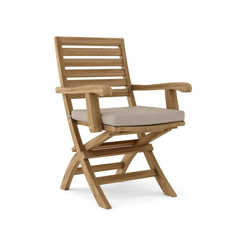 Chaise de salle à manger d'extérieur Andrew en teck - Pliable (Lot de 2)