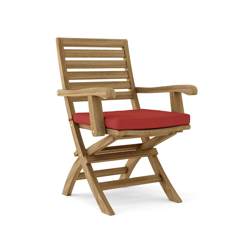 Chaise de salle à manger d'extérieur Andrew en teck - Pliable (Lot de 2)