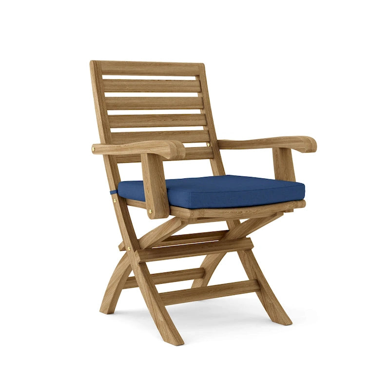 Chaise de salle à manger d'extérieur Andrew en teck - Pliable (Lot de 2)