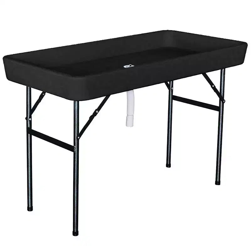 Table pliante de 1,2 m pour fête, bac à glace, avec jupe - Noir
