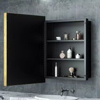 Armoire à pharmacie Keonjinn21 de 21 po l. x 27 po h. avec miroir, encastrée/en surface, à cadre métallique rectangulaire