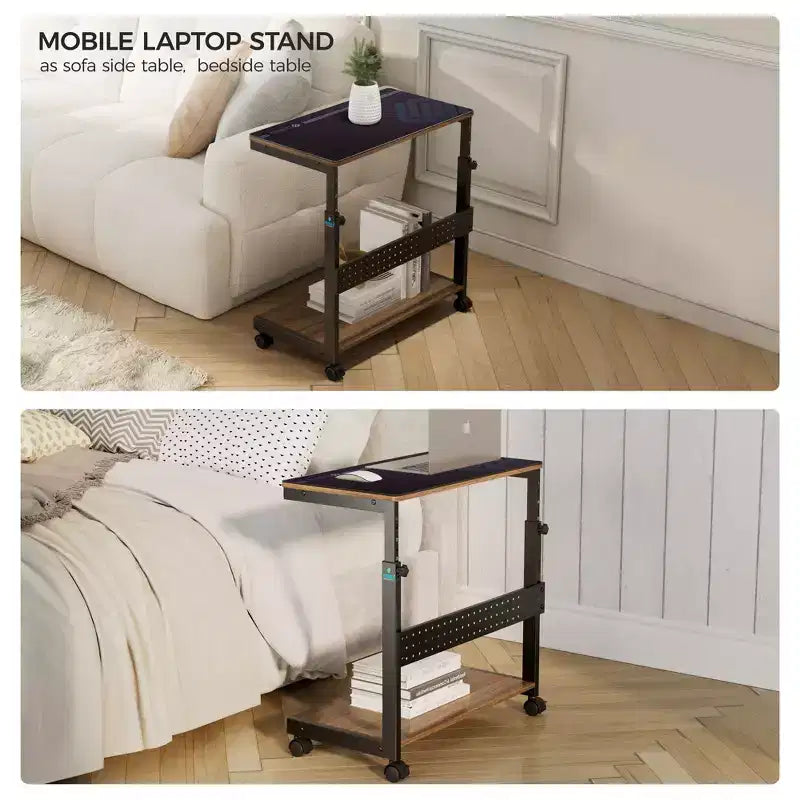 Chariot CPU mobile EUREKA ERGONOMIC à hauteur réglable avec tapis de souris