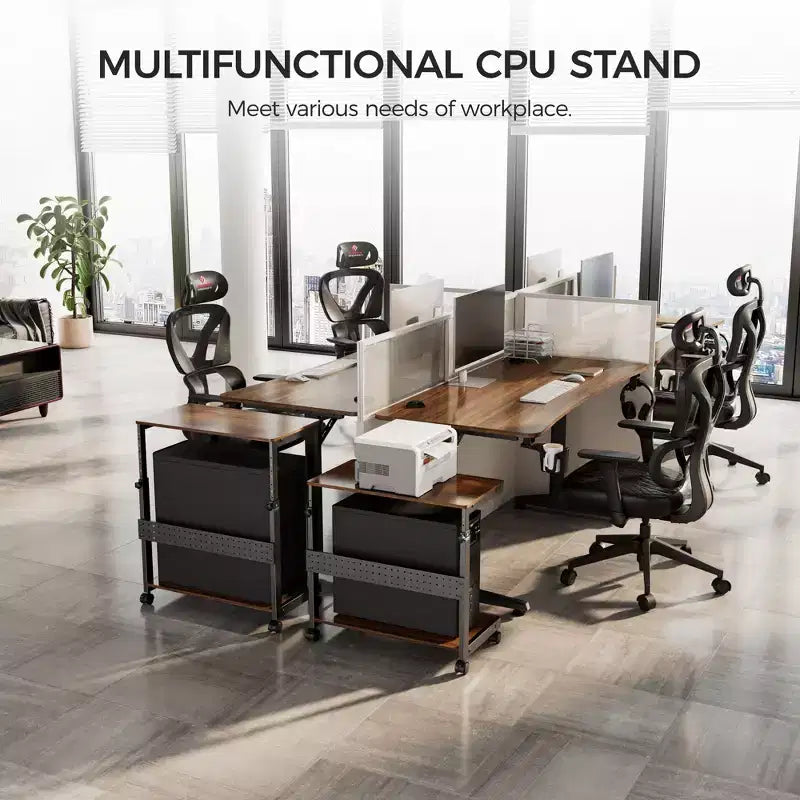 Chariot CPU mobile EUREKA ERGONOMIC à hauteur réglable avec tapis de souris