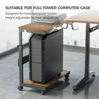 Chariot CPU mobile EUREKA ERGONOMIC à hauteur réglable avec tapis de souris