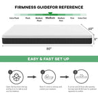 Matelas en mousse à mémoire de forme FDW de 8 pouces avec gel rafraîchissant Matelas de fermeté moyenne Queen Size Sans fibre de verre Certification CertiPUR-US
