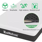 Matelas en mousse à mémoire de forme FDW de 8 pouces avec gel rafraîchissant Matelas de fermeté moyenne Queen Size Sans fibre de verre Certification CertiPUR-US