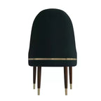 Chaise de salle à manger à dossier haut LeisureMod Elara, revêtement en cuir avec motif ondulé, cadre en bois d'hévéa et accents dorés pour salle à manger