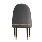 Chaise de salle à manger à dossier haut LeisureMod Elara, revêtement en cuir avec motif ondulé, cadre en bois d'hévéa et accents dorés pour salle à manger