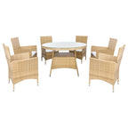 SAFAVIEH Outdoor Sambula, ensemble de salle à manger de patio 7 pièces - 47Wx47Dx29H