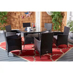 SAFAVIEH Outdoor Sambula, ensemble de salle à manger de patio 7 pièces - 47Wx47Dx29H