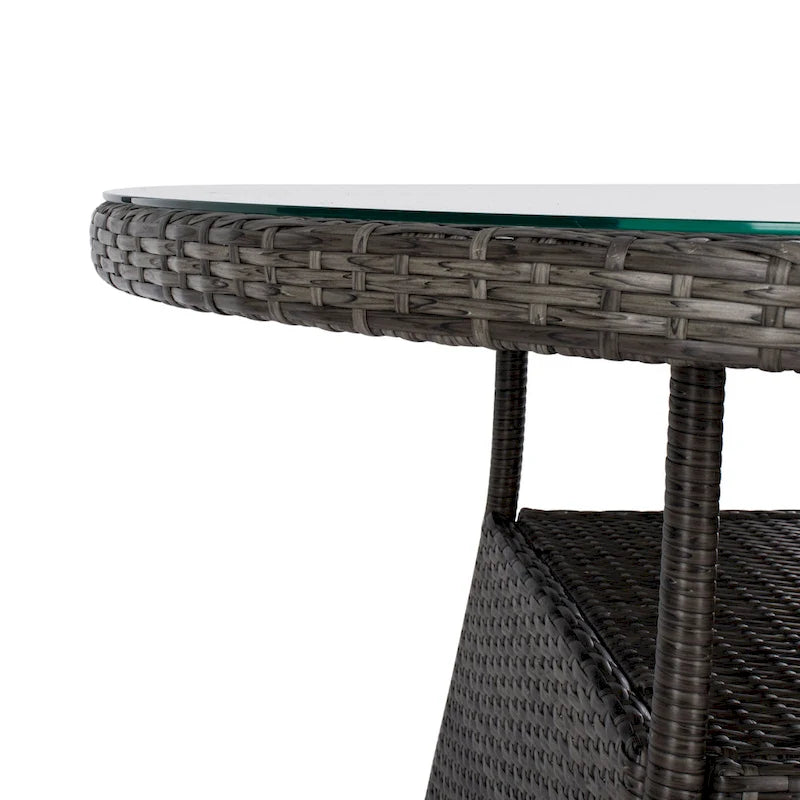SAFAVIEH Outdoor Sambula, ensemble de salle à manger de patio 7 pièces - 47Wx47Dx29H
