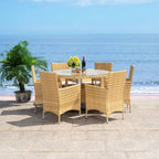 SAFAVIEH Outdoor Sambula, ensemble de salle à manger de patio 7 pièces - 47Wx47Dx29H