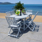 Ensemble de salle à manger d'extérieur extensible 6 chaises 1 table SAFAVIEH Linda - 35Px79Lx30H