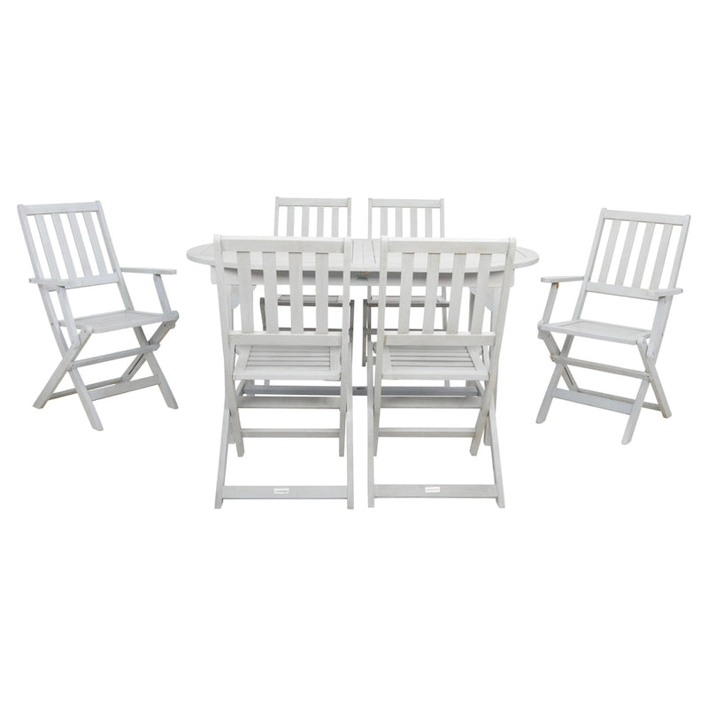 Ensemble de salle à manger d'extérieur extensible 6 chaises 1 table SAFAVIEH Linda - 35Px79Lx30H