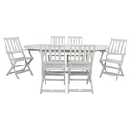 Ensemble de salle à manger d'extérieur extensible 6 chaises 1 table SAFAVIEH Linda - 35Px79Lx30H