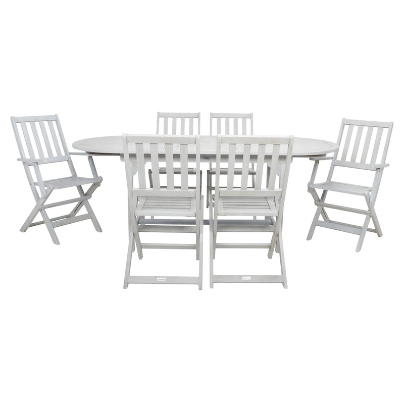 Ensemble de salle à manger d'extérieur extensible 6 chaises 1 table SAFAVIEH Linda - 35Px79Lx30H