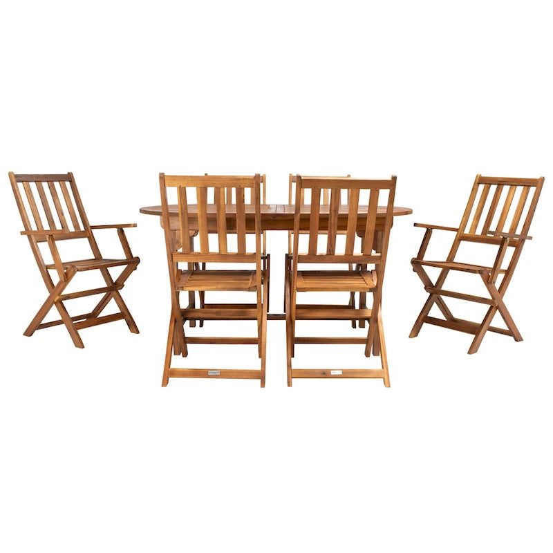 Ensemble de salle à manger d'extérieur extensible 6 chaises 1 table SAFAVIEH Linda - 35Px79Lx30H