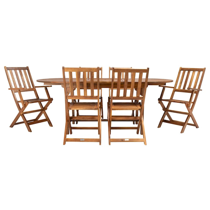 Ensemble de salle à manger d'extérieur extensible 6 chaises 1 table SAFAVIEH Linda - 35Px79Lx30H
