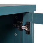 Buffet/bahut Merrick Lane en bois composite avec deux tiroirs et une étagère ouverte, deux portes en verre trempé pour salle à manger/cuisine