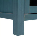 Buffet/bahut Merrick Lane en bois composite avec deux tiroirs et une étagère ouverte, deux portes en verre trempé pour salle à manger/cuisine