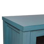 Buffet/bahut Merrick Lane en bois composite avec deux tiroirs et une étagère ouverte, deux portes en verre trempé pour salle à manger/cuisine