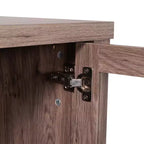 Buffet/bahut Merrick Lane en bois composite avec deux tiroirs et une étagère ouverte, deux portes en verre trempé pour salle à manger/cuisine