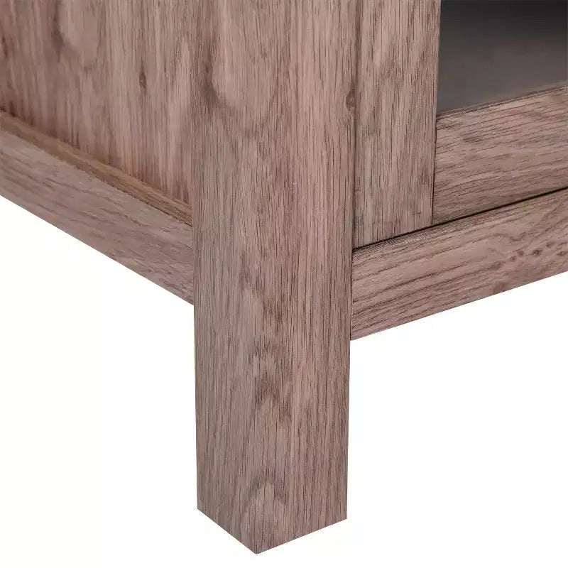 Buffet/bahut Merrick Lane en bois composite avec deux tiroirs et une étagère ouverte, deux portes en verre trempé pour salle à manger/cuisine