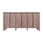 Buffet/bahut Merrick Lane en bois composite avec deux tiroirs et une étagère ouverte, deux portes en verre trempé pour salle à manger/cuisine