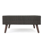 Ensemble de canapé d'angle en osier 4 pièces Tahiti Outdoor avec coussins par Christopher Knight Home