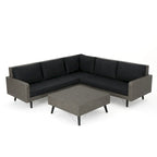 Ensemble de canapé d'angle en osier 4 pièces Tahiti Outdoor avec coussins par Christopher Knight Home